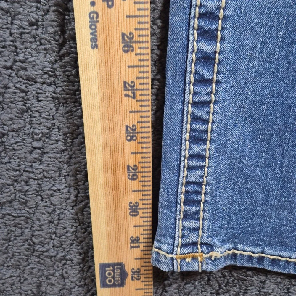 True Religion Geno Relaxed Slim Jeans Mens 33 Blue Gold Stitch Flap Pocket